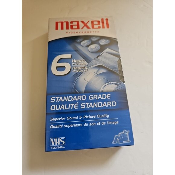 Maxwell VHS Blank Tape, 6hr, Standard Grade, Lot Of One, Brand New, T-120 - Picture 1 of 2